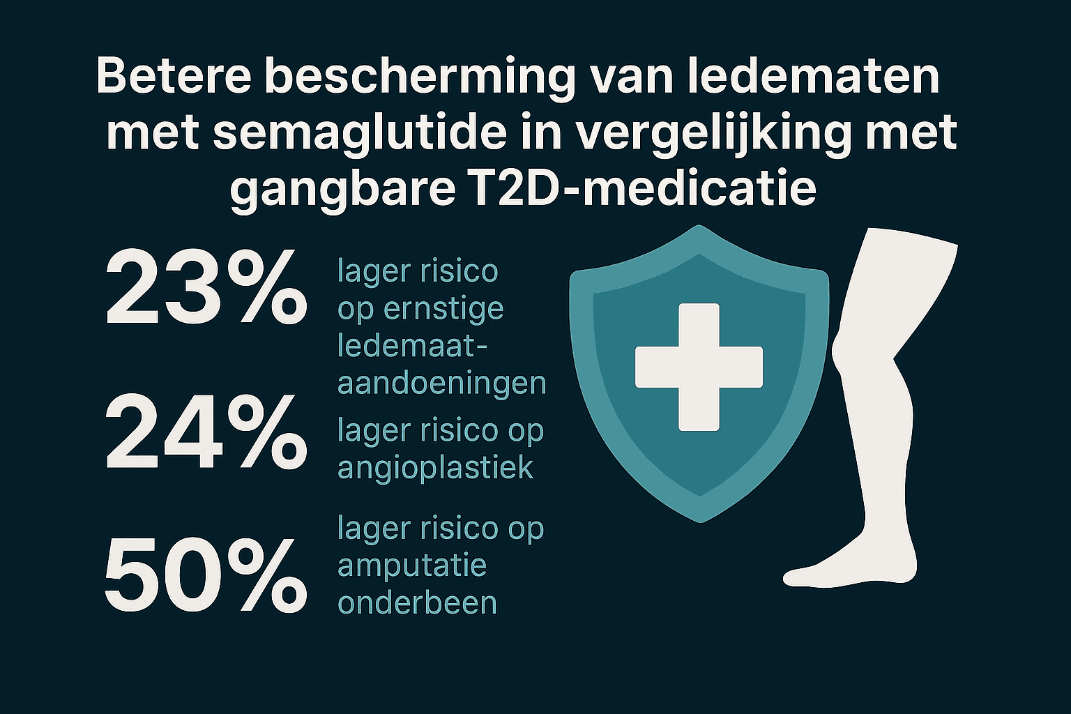Betere bescherming van ledematen met semaglutide in vergelijking met gangbare T2D-medicatie