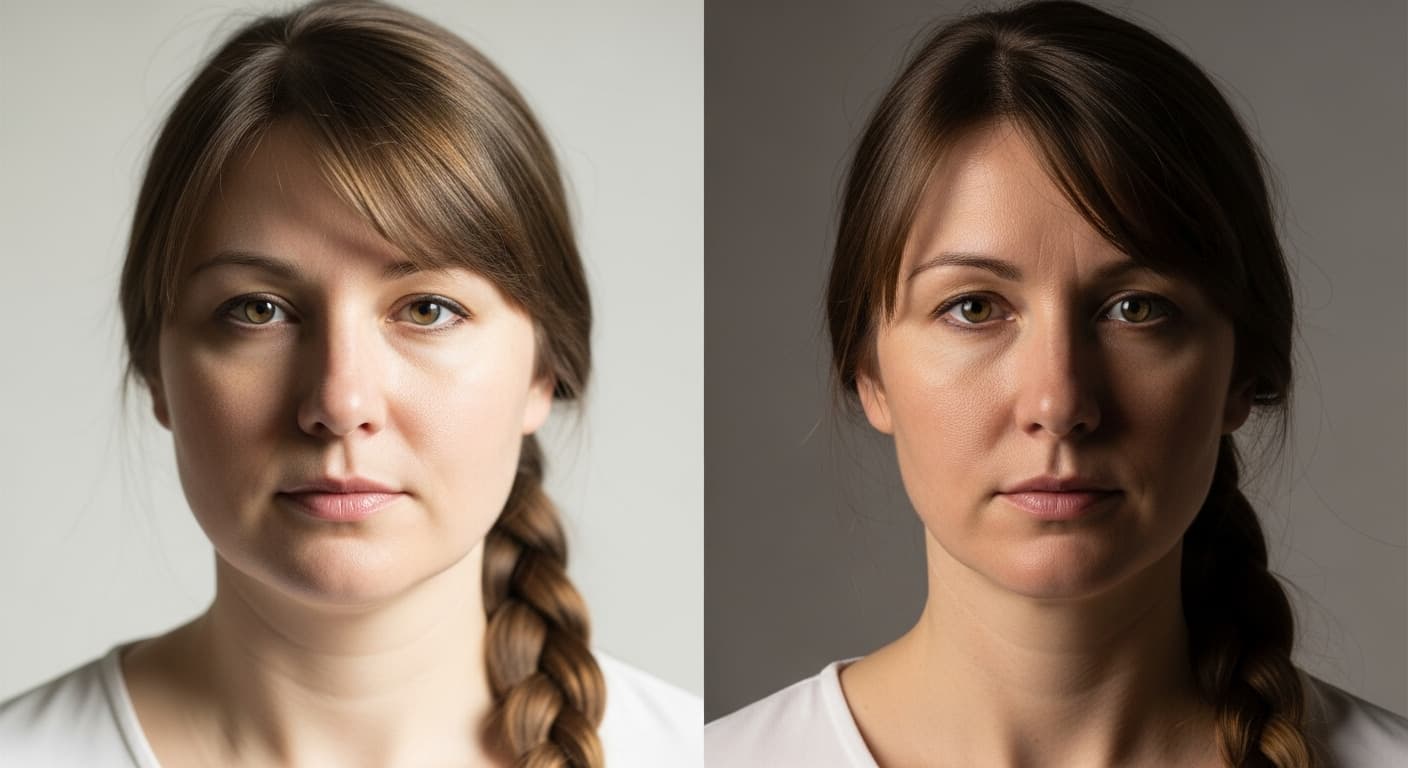 Voor en na Ozempic face